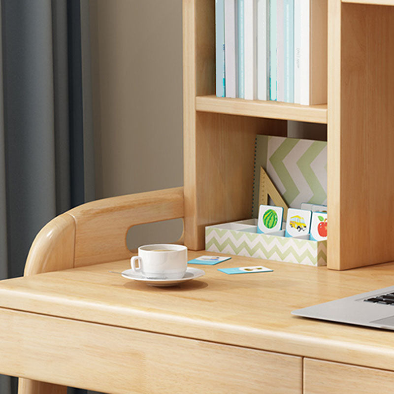 Modern Writing Desk Solid Wood Office Desk with Drawer for Bedroom