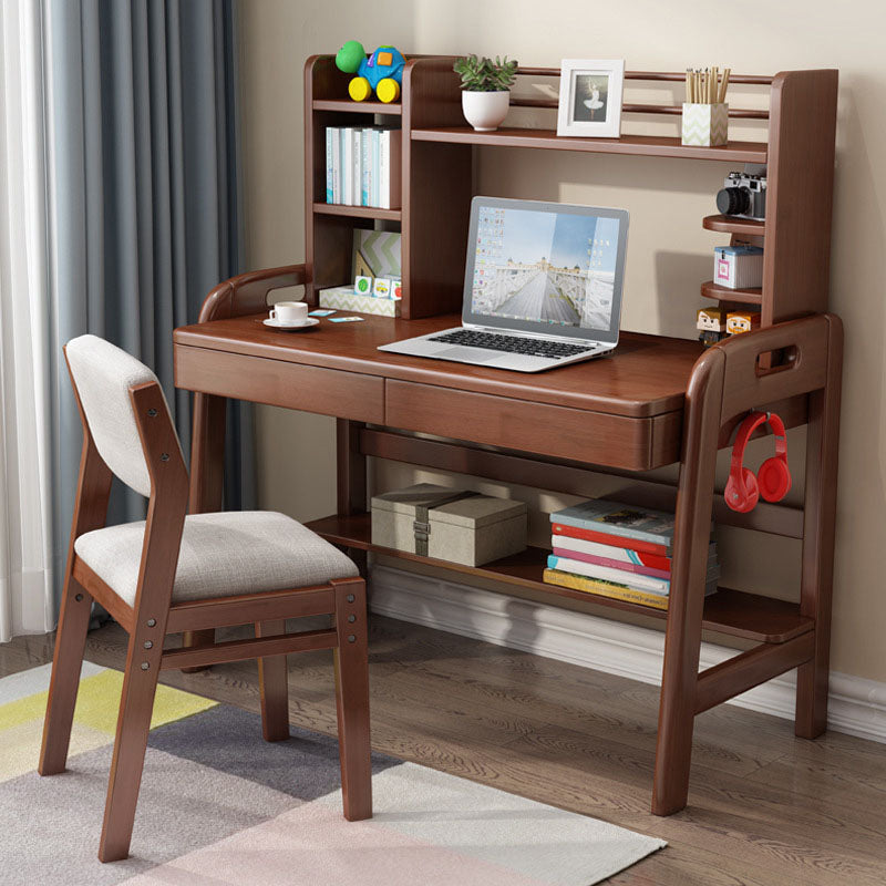 Modern Writing Desk Solid Wood Office Desk with Drawer for Bedroom