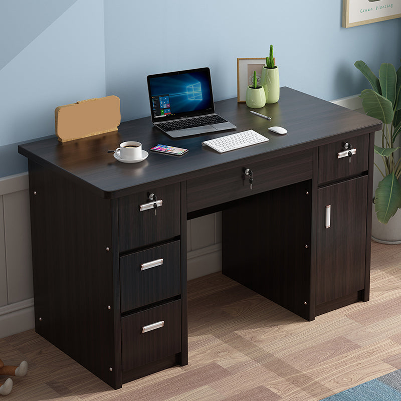 29" H Rectangular Writing Desk with Locking Drawers Office Desk