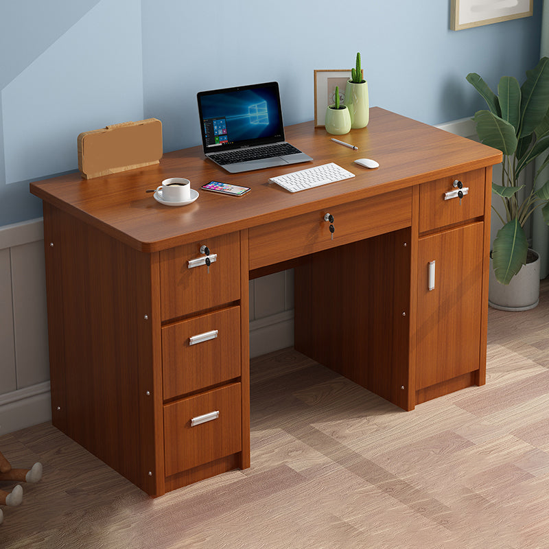 29" H Rectangular Writing Desk with Locking Drawers Office Desk