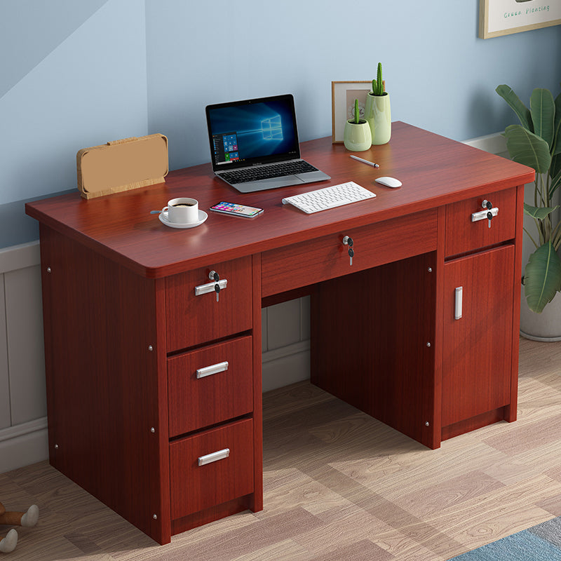 29" H Rectangular Writing Desk with Locking Drawers Office Desk