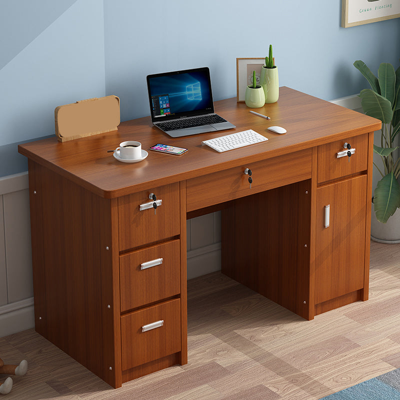 29" H Rectangular Writing Desk with Locking Drawers Office Desk