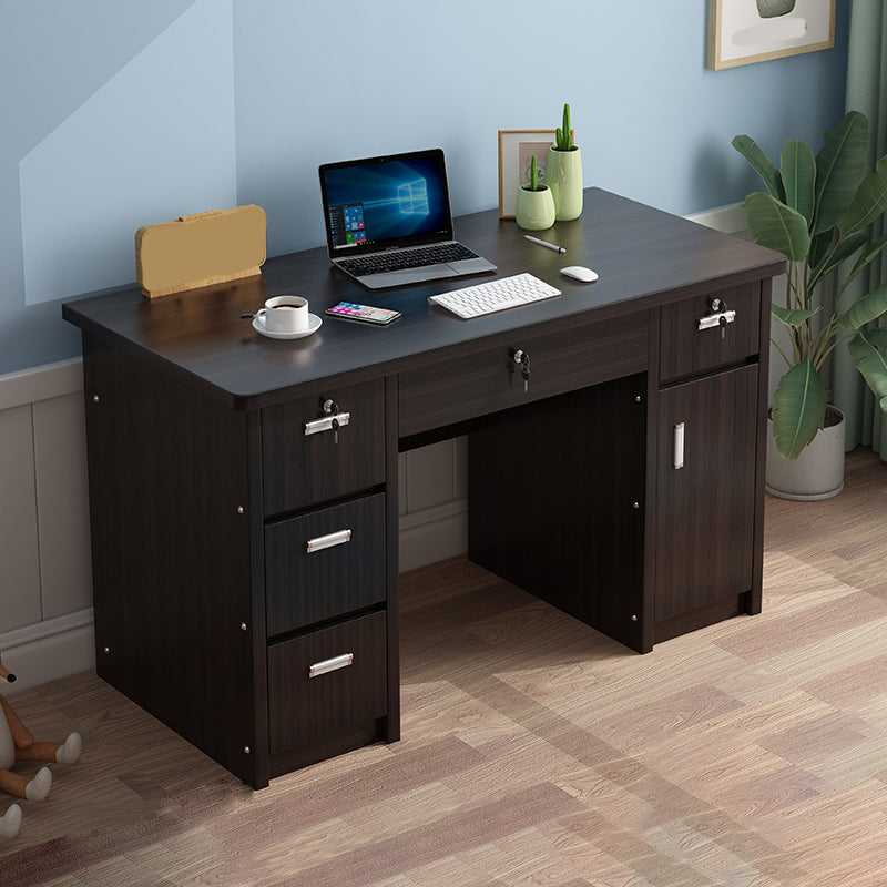 29" H Rectangular Writing Desk with Locking Drawers Office Desk