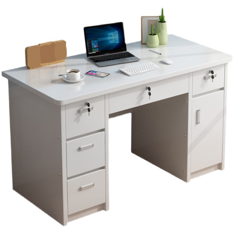 29" H Rectangular Writing Desk with Locking Drawers Office Desk