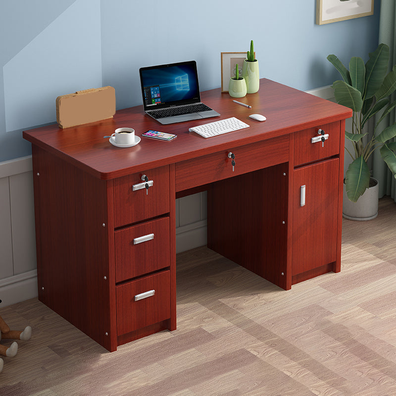 29" H Rectangular Writing Desk with Locking Drawers Office Desk