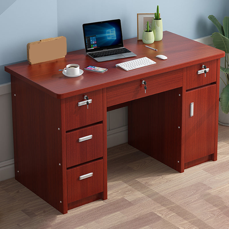 29" H Rectangular Writing Desk with Locking Drawers Office Desk