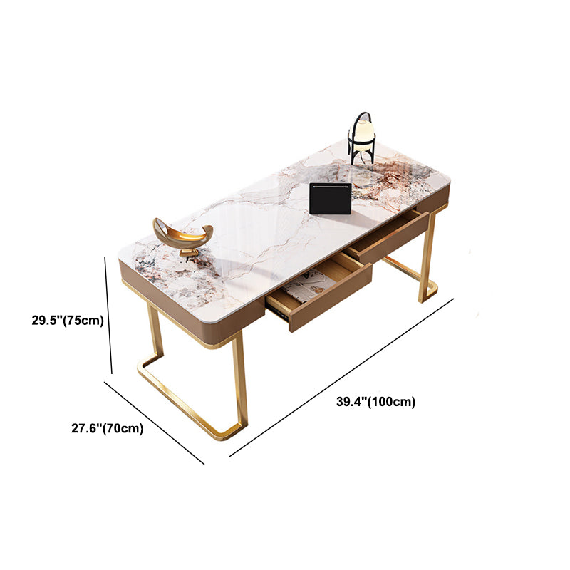 Rectangular 27.5"Wide Office Desk Office Writing Desk with 2 Storage Drawers