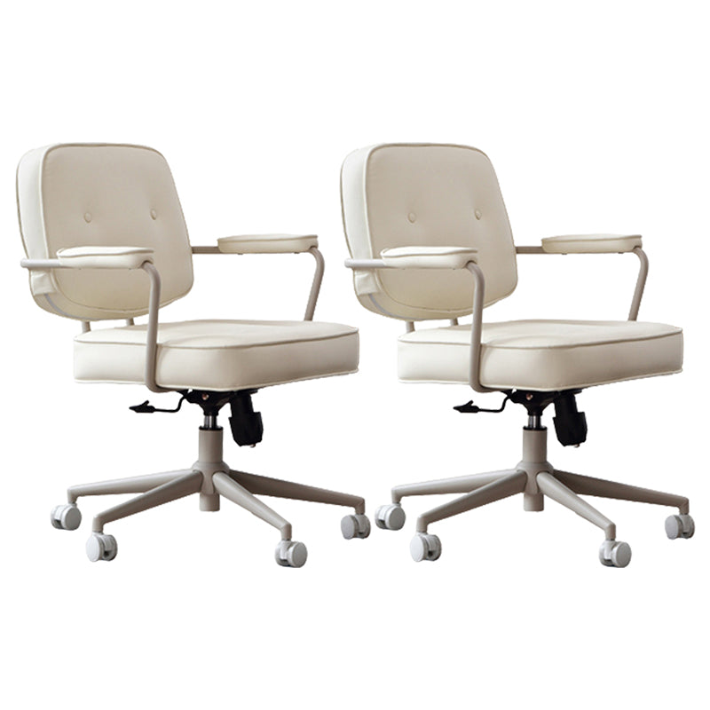 23"W Contemporary Office Chair White Swivel Upholstered Desk Chair