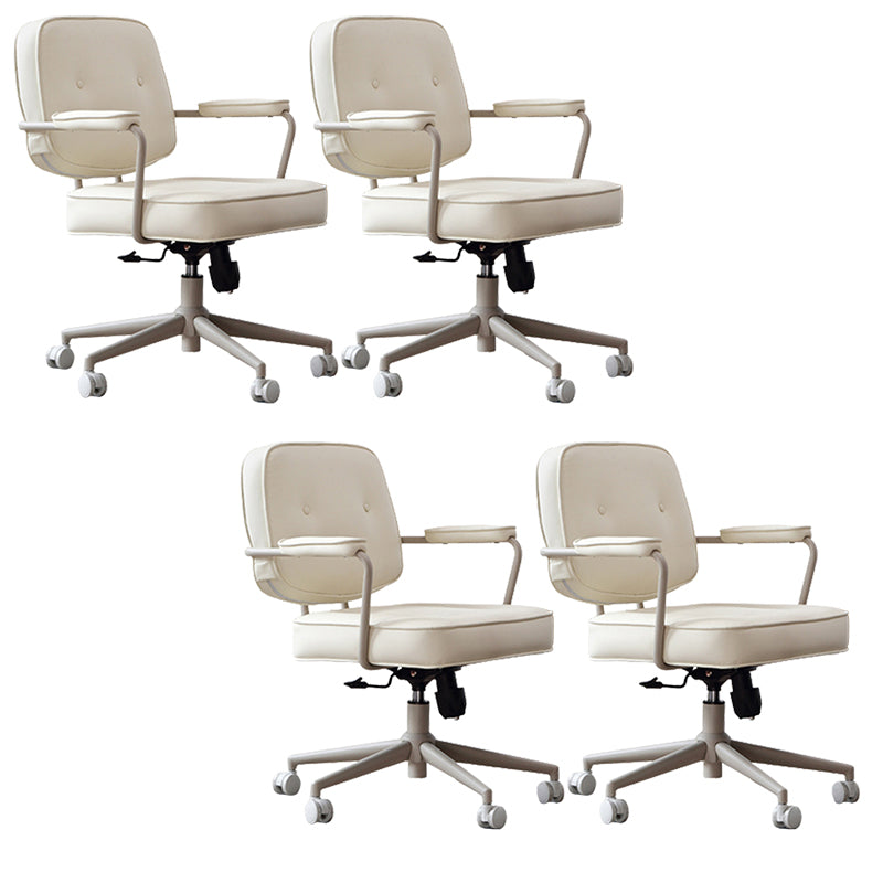 23"W Contemporary Office Chair White Swivel Upholstered Desk Chair