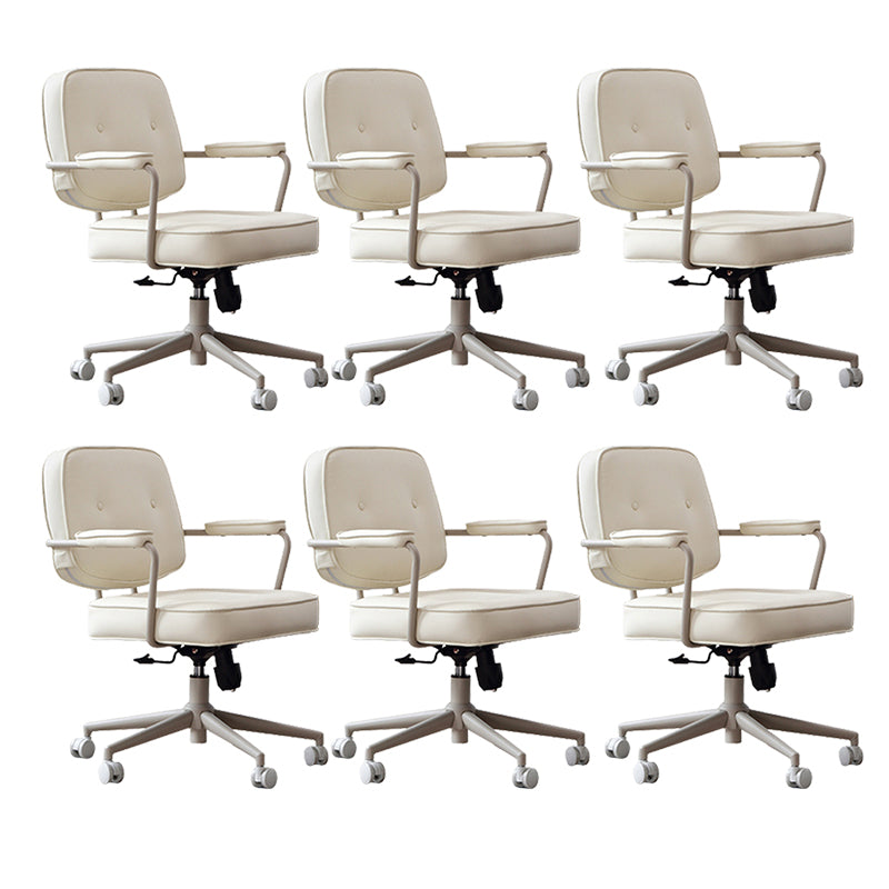 23"W Contemporary Office Chair White Swivel Upholstered Desk Chair