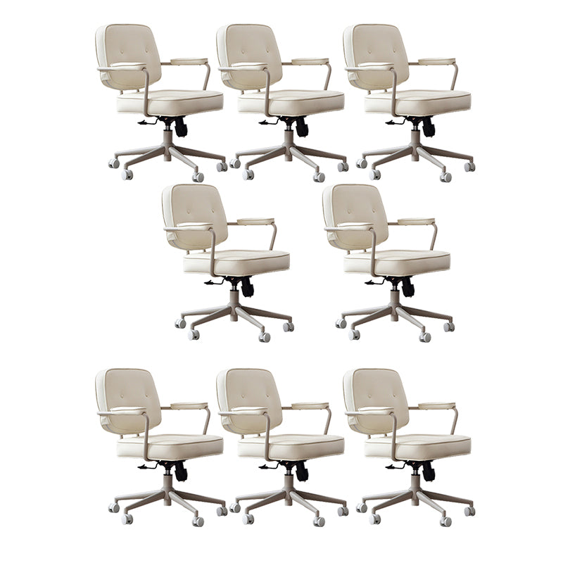 23"W Contemporary Office Chair White Swivel Upholstered Desk Chair