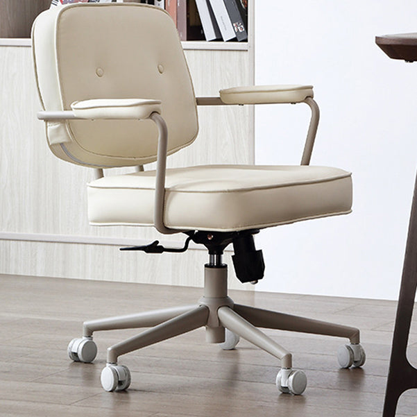 23"W Contemporary Office Chair White Swivel Upholstered Desk Chair