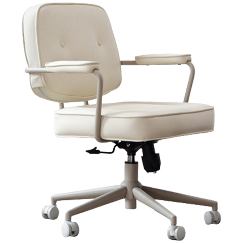 23"W Contemporary Office Chair White Swivel Upholstered Desk Chair