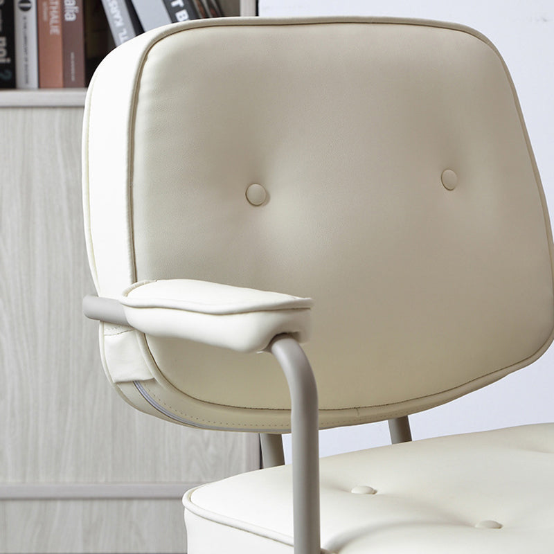 23"W Contemporary Office Chair White Swivel Upholstered Desk Chair