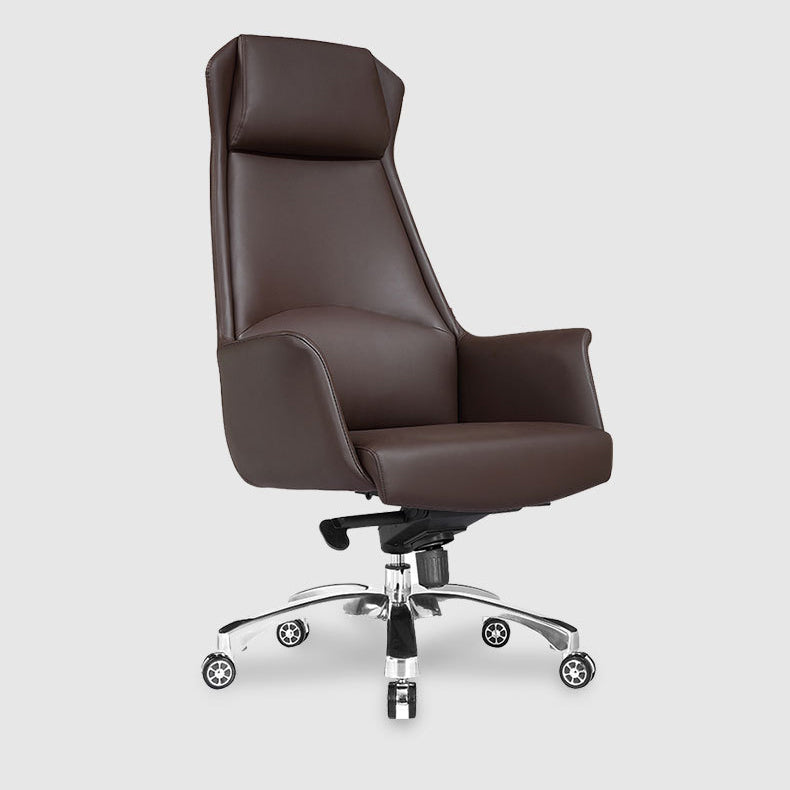 Modern Padded Arms Office Chair Leather Height-adjustable Chair