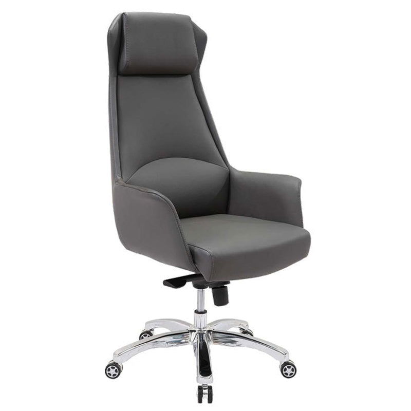 Modern Padded Arms Office Chair Leather Height-adjustable Chair