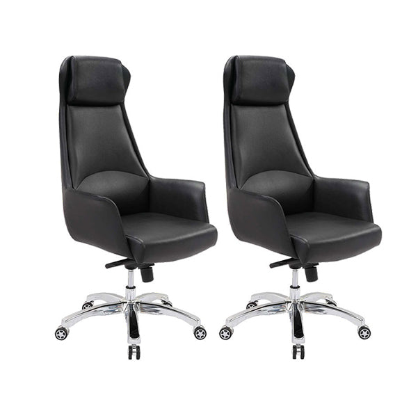 Modern Padded Arms Office Chair Leather Height-adjustable Chair