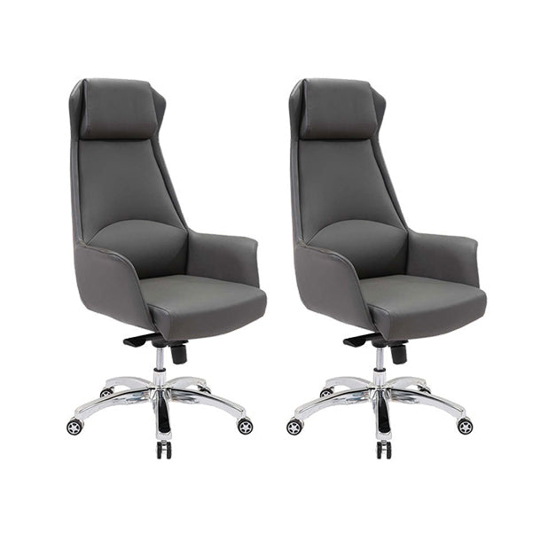 Modern Padded Arms Office Chair Leather Height-adjustable Chair