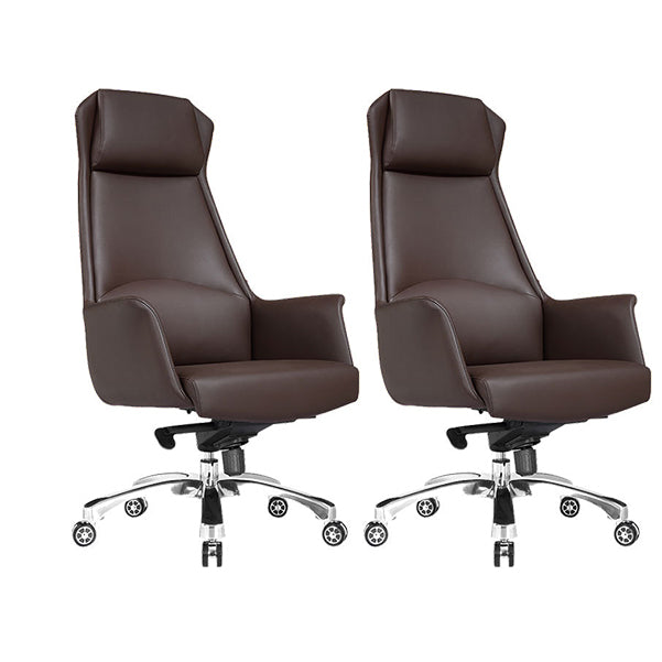 Modern Padded Arms Office Chair Leather Height-adjustable Chair