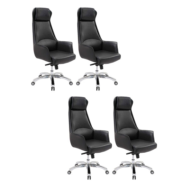 Modern Padded Arms Office Chair Leather Height-adjustable Chair