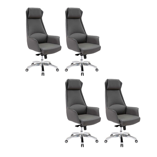 Modern Padded Arms Office Chair Leather Height-adjustable Chair