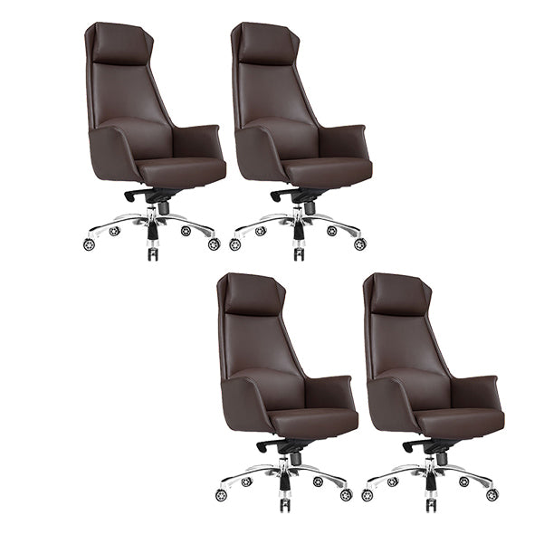 Modern Padded Arms Office Chair Leather Height-adjustable Chair