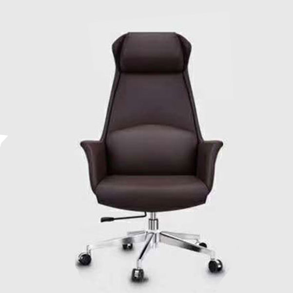 Modern Padded Arms Office Chair Leather Height-adjustable Chair