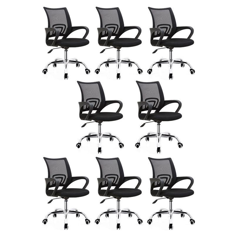 Contemporary Arm Chair Adjustable Seat Height Black Office Chair