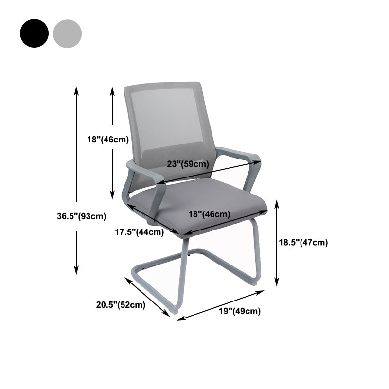 Modern Fixed Arms Office Chair Breathable AirGrid No Wheels Chair