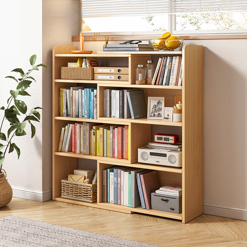 Wooden Engineered Wood Bookshelf Closed Back Modern Bookcase with Shelves