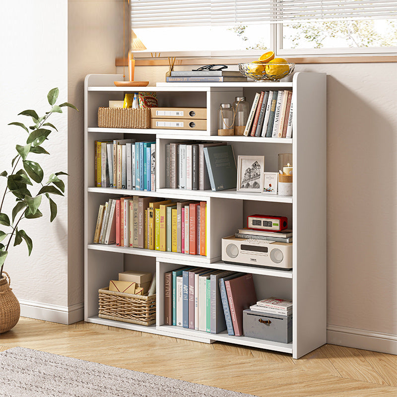 Wooden Engineered Wood Bookshelf Closed Back Modern Bookcase with Shelves