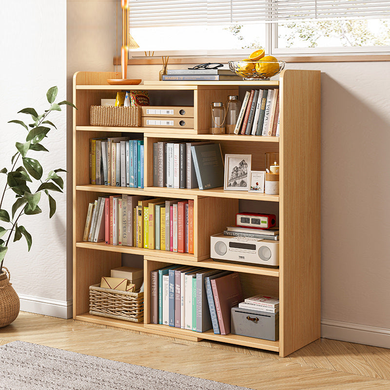 Wooden Engineered Wood Bookshelf Closed Back Modern Bookcase with Shelves