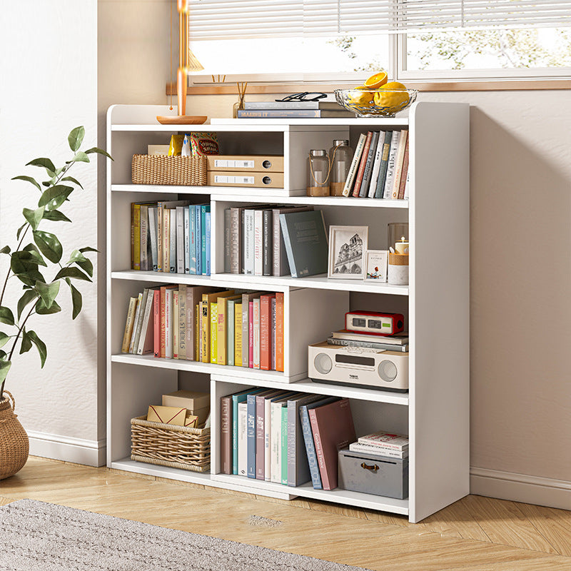 Wooden Engineered Wood Bookshelf Closed Back Modern Bookcase with Shelves