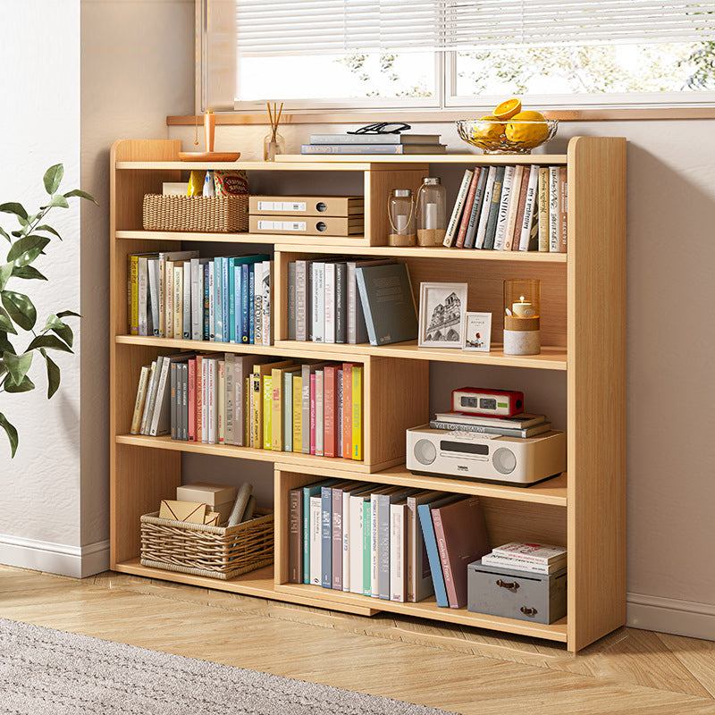 Wooden Engineered Wood Bookshelf Closed Back Modern Bookcase with Shelves