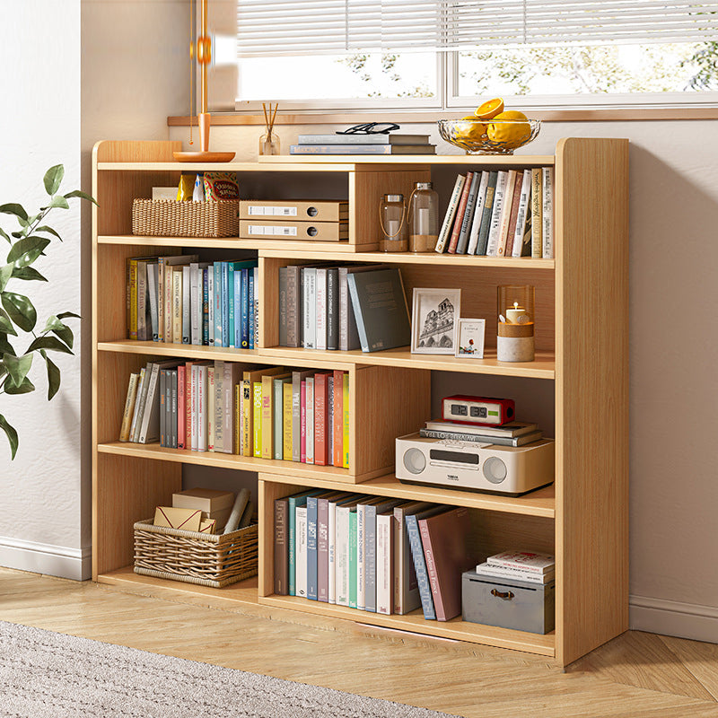 Wooden Engineered Wood Bookshelf Closed Back Modern Bookcase with Shelves