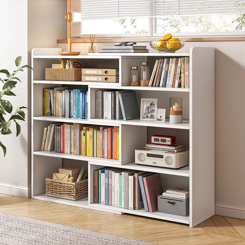 Wooden Engineered Wood Bookshelf Closed Back Modern Bookcase with Shelves