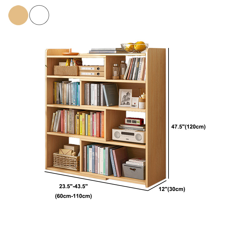 Wooden Engineered Wood Bookshelf Closed Back Modern Bookcase with Shelves