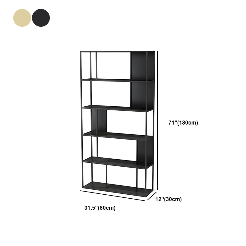 Gold and Black Book Shelf 5 Levels Modern Bookshelf Open Bookcase