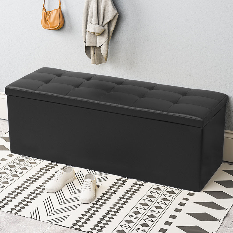 15.7" W 15.7" H Modern Seating Bench Faux Leather Bench with Flip Top