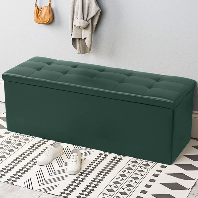 15.7" W 15.7" H Modern Seating Bench Faux Leather Bench with Flip Top