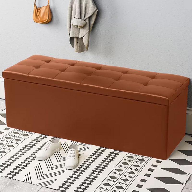 15.7" W 15.7" H Modern Seating Bench Faux Leather Bench with Flip Top