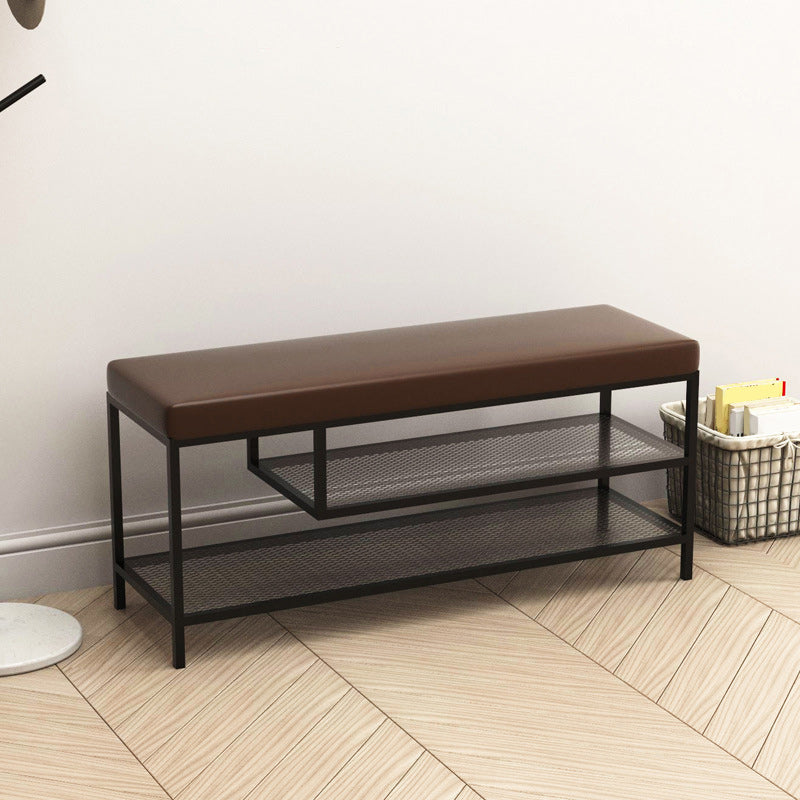 12.6" Wide Upholstered Entryway Bench with Storage Bench with Metal Legs