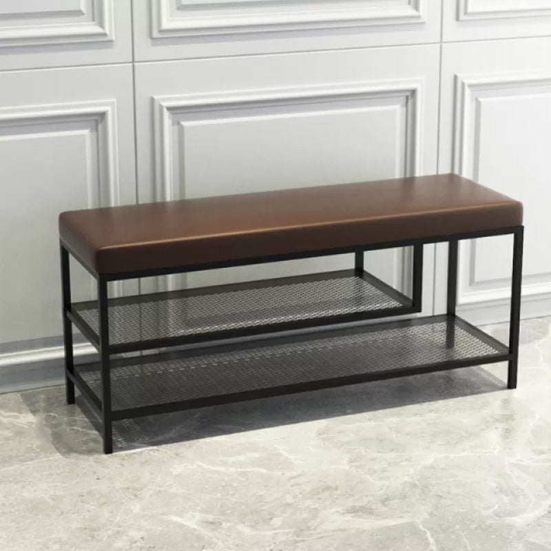 12.6" Wide Upholstered Entryway Bench with Storage Bench with Metal Legs