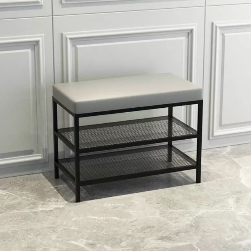 12.6" Wide Upholstered Entryway Bench with Storage Bench with Metal Legs