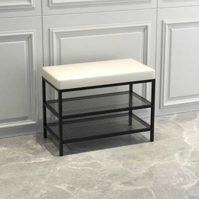 12.6" Wide Upholstered Entryway Bench with Storage Bench with Metal Legs