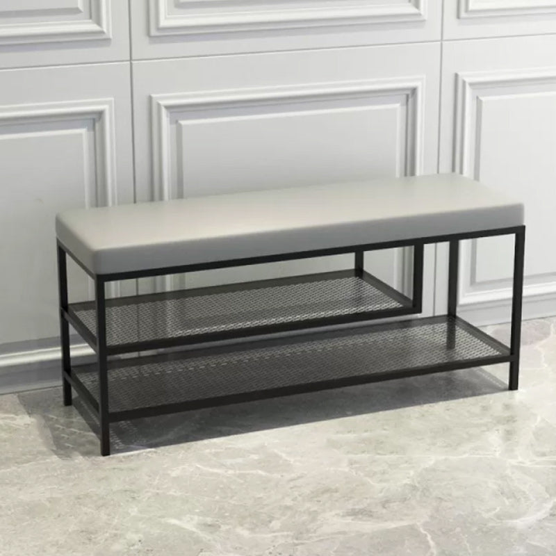 12.6" Wide Upholstered Entryway Bench with Storage Bench with Metal Legs