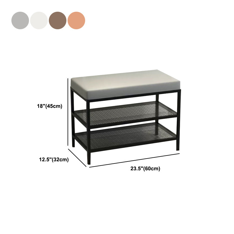 12.6" Wide Upholstered Entryway Bench with Storage Bench with Metal Legs