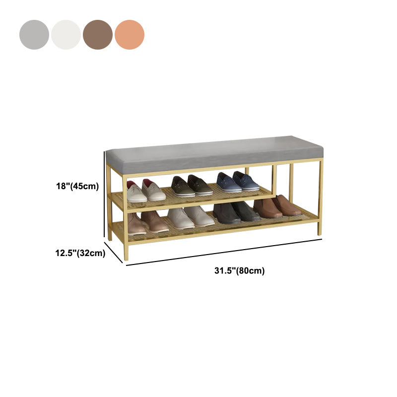 12.6" Wide Upholstered Entryway Bench with Storage Bench with Metal Legs