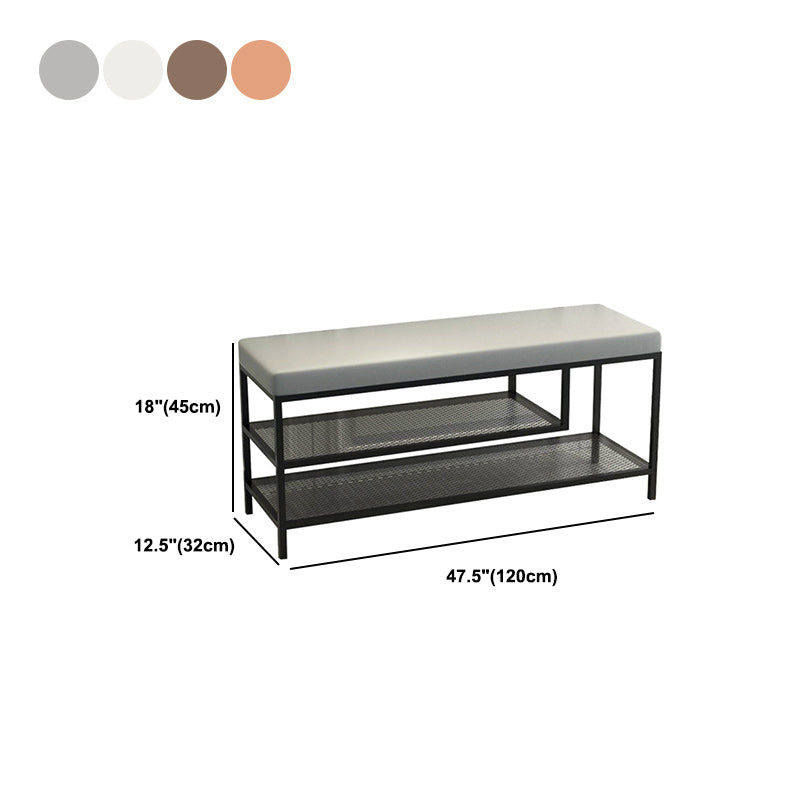 12.6" Wide Upholstered Entryway Bench with Storage Bench with Metal Legs