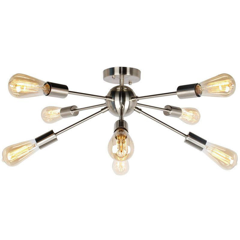 Metal Sputnik Shape Flush Mount Lights Modern 8 Lights Flush Mount Light Fixtures